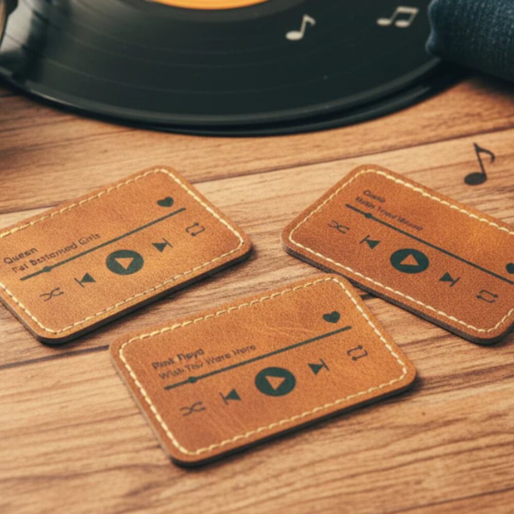 Personalized Music Player Leather Patches